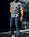 T-shirt Basic "Stripes" Grey